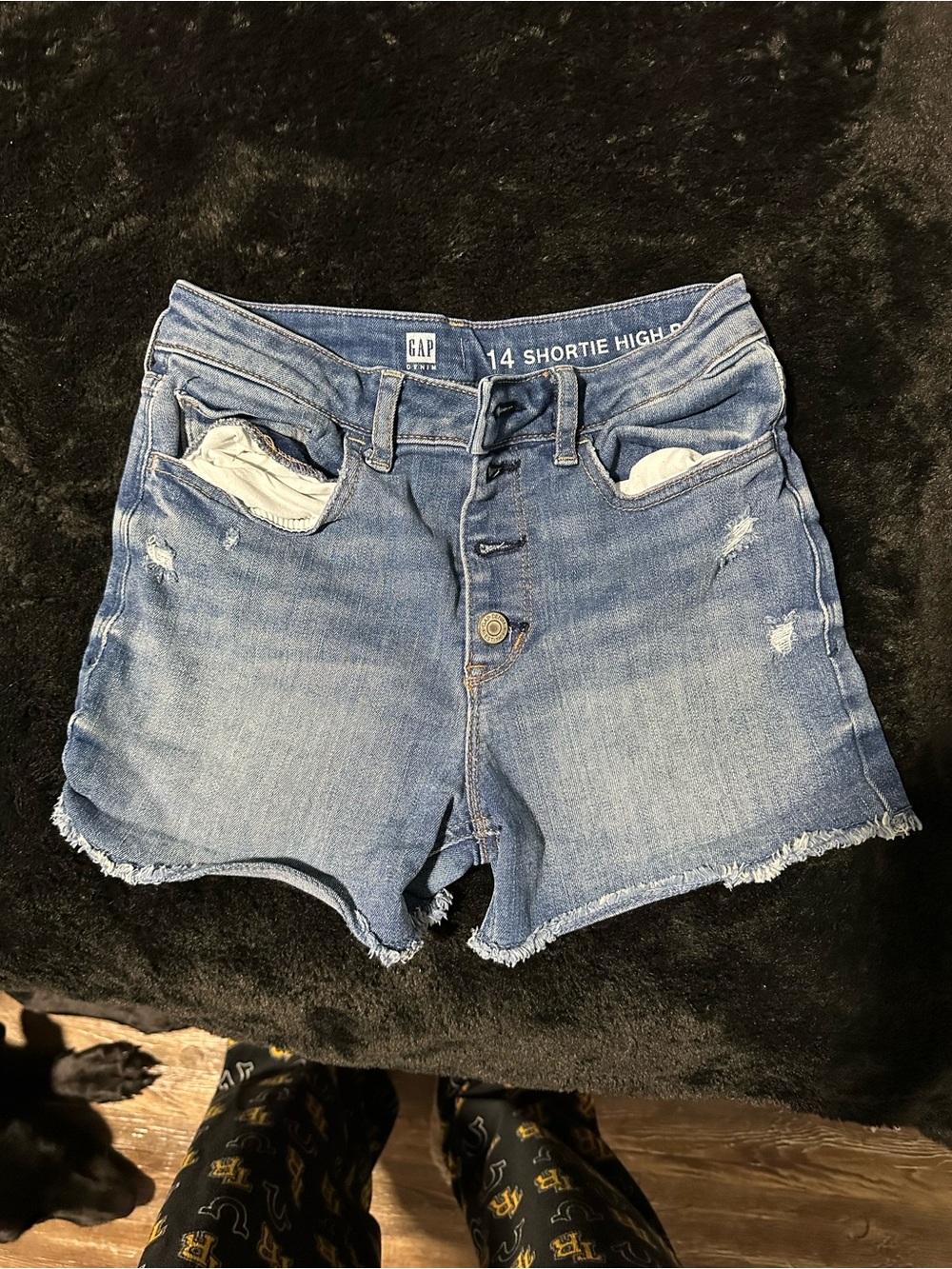 GAP Light Wash High-Rise Shortie Denim Shorts